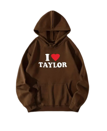 I Love Taylor Print Hoodie